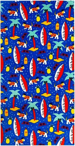 Miniatura 13 de Toalla de playa para niños, manta de rizo de terciopelo, 100% algodón, súper suave, absorbente, 25.5 x 51 pulgadas, para baño, natación, deportes