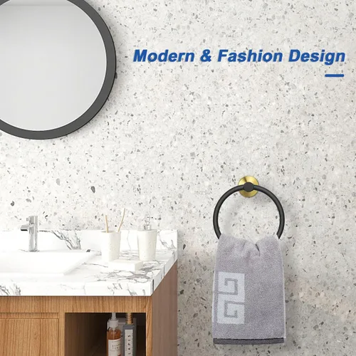 Miniatura 7 de NearMoon Anillo de Toalla de Baño, Accesorios de Ferretería de Baño - Soporte de Toalla de Mano de Acero Inoxidable Engrosado para Baño, Colgador