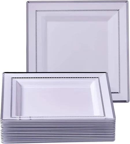 Miniatura 6 de Silver Spoons Juego de vajilla todo incluido 20 platos de carga 20 platos llanos 20 platos laterales