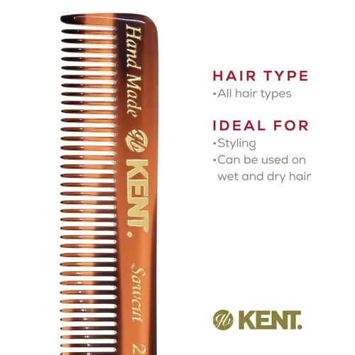 Miniatura 6 de Kent 20T - Peine de bolsillo plegable hecho a mano para hombres, peine alisador de pelo de dientes finos para el cuidado diario del cabello, barba