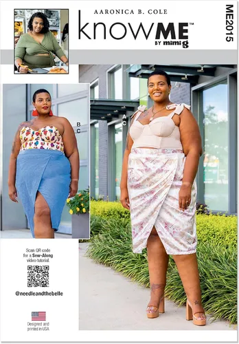 Miniatura 7 de Know Me Aaronica B. Cole, diseño de costura para mujer con parte superior y falda lápiz, código de diseño ME2015, tallas 16W-18W-20W-22W-24W-26W