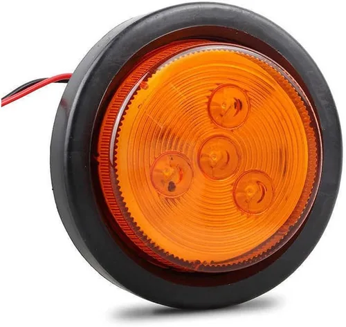 Miniatura 8 de NEW SUN® Paquete de 4 luces LED marcadoras de remolque de 2.5 pulgadas, ámbar y rojo, impermeables con diseño reflejo redondo, 4 diodos, ojales