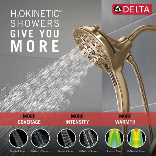 Miniatura 6 de Delta Faucet Tetra 17 Series - Juego de grifo dorado de doble función para bañera y ducha con cabezal de ducha 2 en 1 In2ition con rociador de mano