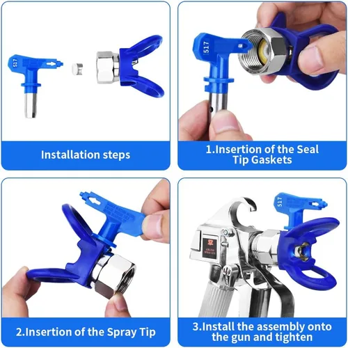 Miniatura 6 de 6 puntas de boquilla de pulverización reversibles, puntas de pulverización sin aire, boquilla de pistola de pulverización sin aire, protector