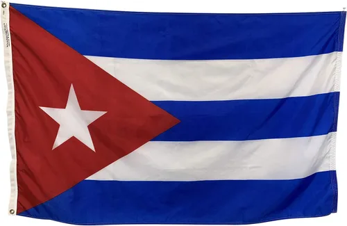 Bandera de Cuba de 2 x 3 pies, nailon para todo tipo de clima y costuras reforzadas en el extremo de la mosca, fabricada en Estados Unidos