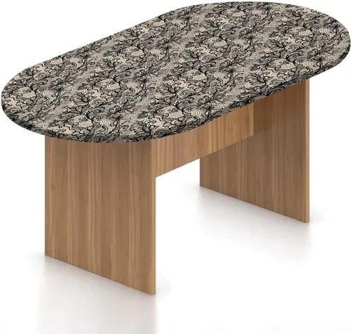 Miniatura 9 de XISUNYA Mantel ovalado ajustable de poliéster elástico con mandala dorada, mantel redondo vintage con estampado de loto, se adapta a mesas ovaladas