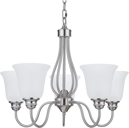 Miniatura 17 de 3 luces de vidrio industrial moderno con acabado de níquel cepillado. Accesorio de iluminación y decoración de jaula de alambre de metal para sala