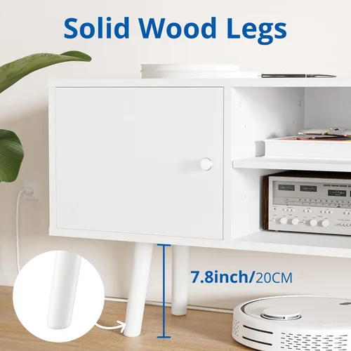 Miniatura 4 de Cozy Castle - Soporte de TV para TV de 32 a 48 pulgadas, centro de entretenimiento moderno de mediados de siglo con gabinete de almacenamiento