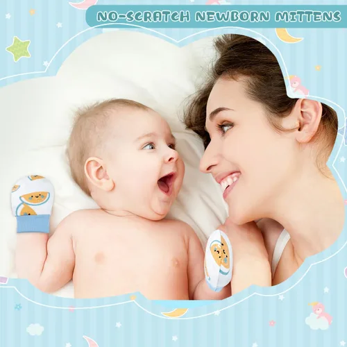 Miniatura 5 de ONESING 6-20 pares de guantes de bebé sin arañazos 0-6 meses, guantes esenciales para bebés recién nacidos, niños y niñas