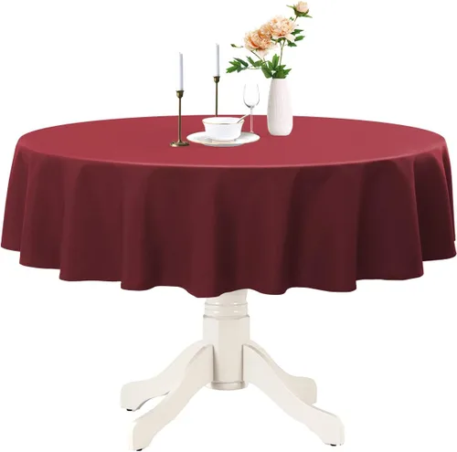 Miniatura 11 de Romanstile Mantel redondo impermeable, resistente a las manchas y sin arrugas, para cocina, comedor, fiesta, boda