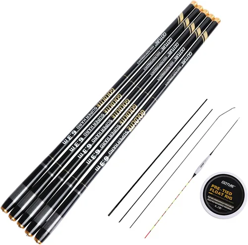 Miniatura 9 de Goture/ Kit de caña de pescar telescópica Tenkara/ Caña de pescar ultraligera para viajes, caña de pescar plegable portátil para bass y crappie