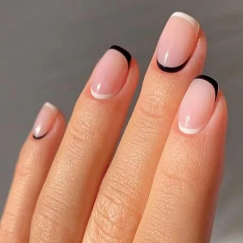 Miniatura 13 de Uñas postizas cuadradas cortas a presión, diseño de ojo de gato rojo, uñas postizas cortas con pegamento brillante, uñas postizas acrílicas