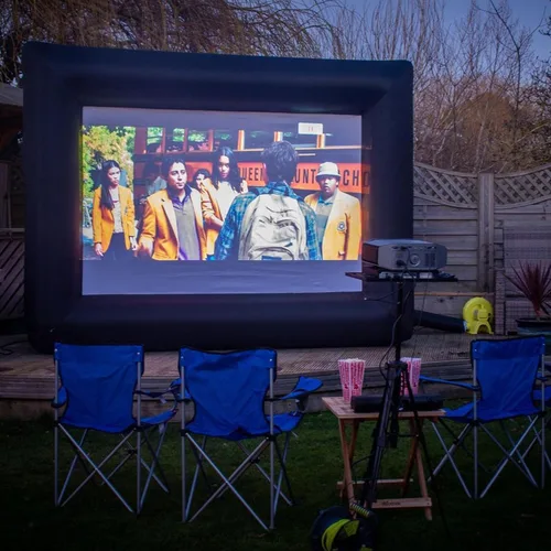 Miniatura 9 de Pantalla de proyector inflable: pantalla de cine al aire libre de 14 pies para fiestas de cine en el patio trasero al aire libre con soplador