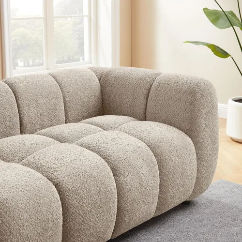 Miniatura 4 de VANOMi Sofá Boucle de Gran Tamaño de 88", Sofá Moderno Tapizado Acolchado Tipo Nube, Sofá Boucle de Asiento Profundo, Acogedor Sofá Moderno de 3