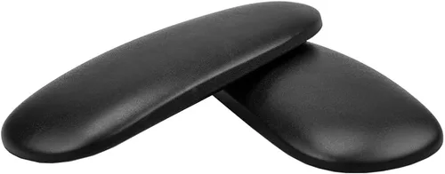 Miniatura 5 de MingYi.office Almohadillas de repuesto para silla de oficina Humscale Liberty, para brazo fijo y ajustable en altura, vinilo negro (1 par).