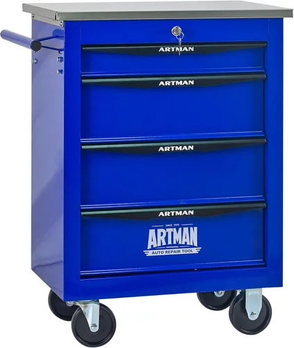 Miniatura 35 de Carro de herramientas con 7 cajones con ruedas, cofre de almacenamiento de herramientas con ruedas multifuncional, organizador de cajones con ruedas
