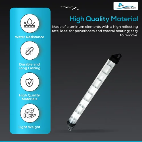 Miniatura 3 de MARINE CITY Tube Type Radar Reflector, Aluminum Sturdy and Strong Smooth Design, Ideal for Powerboats, Pontoons, Boats, RVs, Ships, Yachts