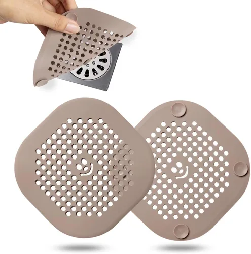 Miniatura 19 de Protector de silicona para cubrir drenaje de ducha, bañera, cocina, baño, recoge restos de cabello, paquete de 2, color negro