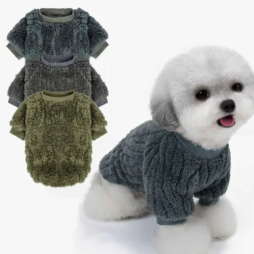 Miniatura 28 de FabriCastle Suéter pequeño para perro, paquete de 3 ropa para perros y gatos, chaquetas suaves y cálidas para perros pequeños, niños y niñas