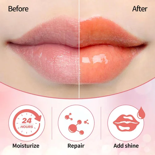 Miniatura 3 de GECOMO Aceite hidratante que brilla para labios, aceite hidratante que brilla los labios, aceite nutritivo brillante y transparente, aceite de 004-#