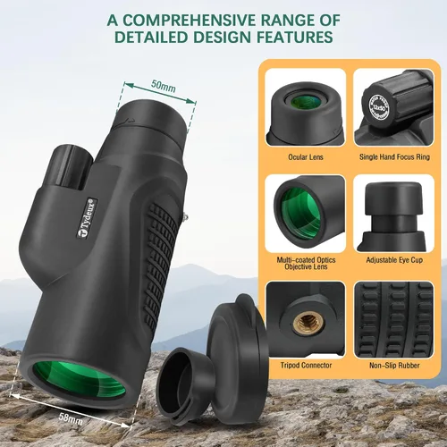 Miniatura 4 de Telescopio monocular de mano de 12 x 50 BAK-9 Monoscopio de prisma para observación de aves Caza Camping Viajar Observación de estrellas Vida