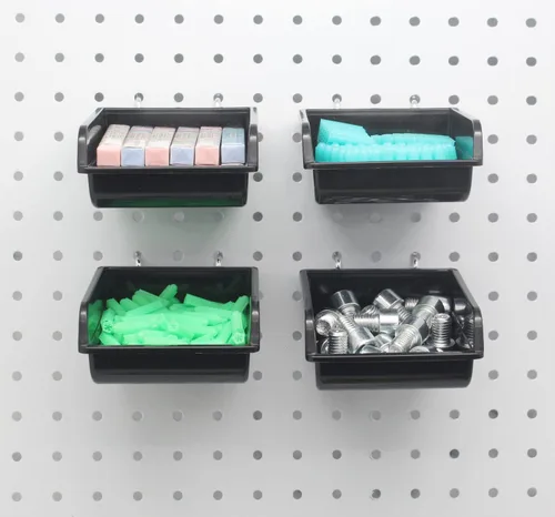 Miniatura 2 de Calax Ganchos para tablero de clavijas, surtido de vasos con ganchos, organización surtida para garaje, manualidades, taller, banco de trabajo