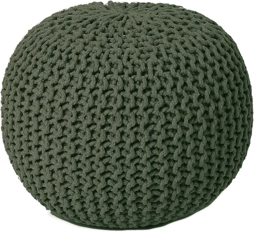 Miniatura 24 de REDEARTH Puf Otomano Redondo - Tejido a Mano con Cable Estilo Boho, Decoración del Hogar, Puf Circular, Reposapiés para Sala de Estar - Guardería