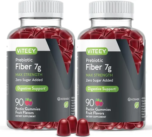 Miniatura 10 de Viteey - Gomitas de fibra prebiótica para adultos, 0.27 Gomitas de suplemento de fibra soluble digestiva y intestinal, sin azúcar, veganas, sin