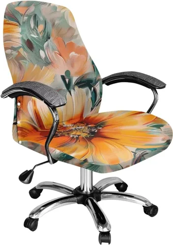 Miniatura 10 de Green Leaf - Fundas para sillas de oficina en casa, fundas elásticas para sillas de escritorio de computadora, respaldo alto, universales, fundas