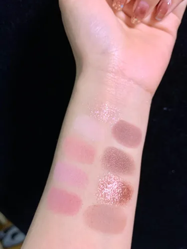Miniatura 6 de Kayswang Paleta de sombra de ojos con purpurina de 9 colores, paleta de maquillaje mate de alto pigmento color crema paleta de textura en otoño e