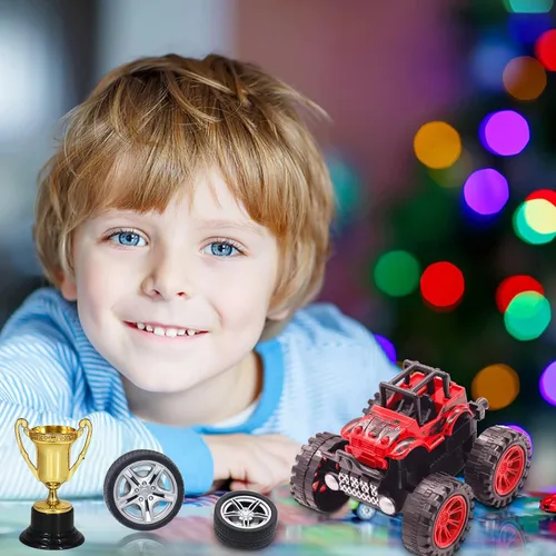 Miniatura 3 de MEMOVAN Decoración para tarta de camiones, decoración de tarta de camión para niños, coche de carreras para tarta de cumpleaños, decoración