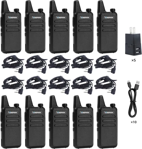 Walkie Talkies recargables para adultos, 22 canales FRS, radios bidireccionales con auriculares, mini transceptores VOX de largo alcance para