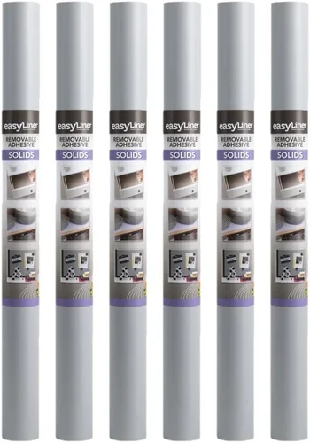 Miniatura 11 de EasyLiner - Revestimiento adhesivo para estantes para armarios y armarios, papel autoadhesivo fácil de instalar, cortar para ajustar, forro de cajón