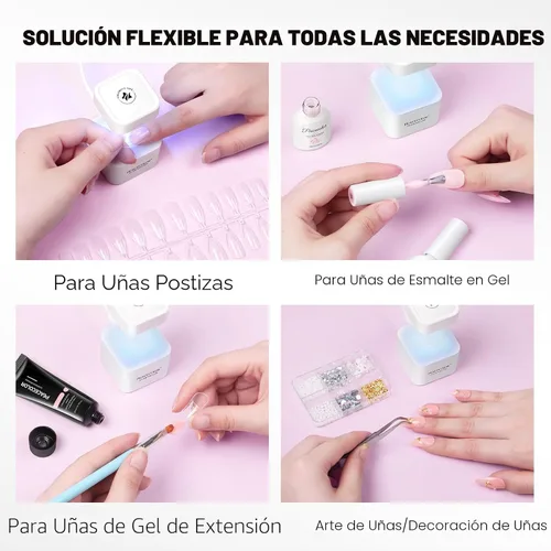 Miniatura 4 de PEACECOLOR Mini luz U V para uñas de gel, lámpara de uñas U V, secador de uñas, 2 modos de temporizador, lámpara LED de secado rápido para esmalte