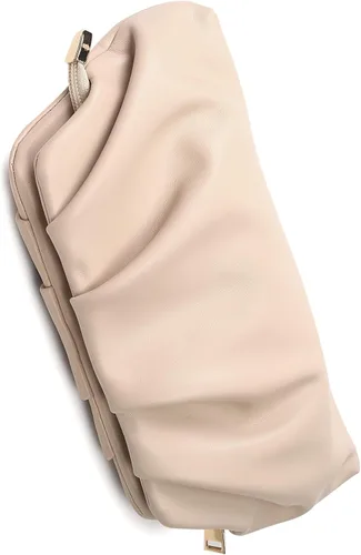 Miniatura 3 de Bolsa de noche para mujer, cartera tipo clutch con fruncidos, con cadena metálica desmontable, bolsa de hombro cruzada