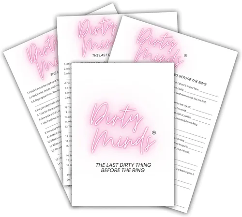 TDC Games Juegos de despedida de soltera de Dirty Minds para adultos, juegos de despedida de soltera con pistas traviesas para 25 invitados, juegos