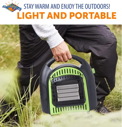 Miniatura 6 de Flame King YSN-CHS10 - Calentador portátil radiante espacial de propano de 10,000 BTU para interiores y exteriores para camping, garaje, pesca