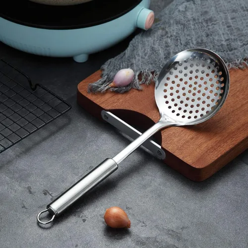 Miniatura 2 de Berglander Skimmer, Colador de acero inoxidable, Espumador de cocina, Cucharas ranuradas, Para cocinar, Cuchara colador, Cocina de metal 5. Plata