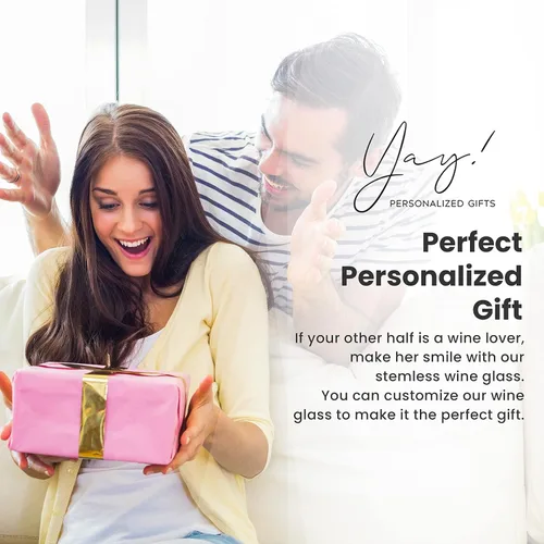 Miniatura 7 de Never Too Far To Wine Together - Copa de vino personalizable de 15 onzas sin tallo para regalos de amistad a larga distancia, regalos personalizados