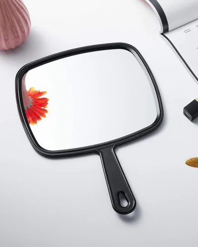 Miniatura 4 de Hair Stylist Black Handheld Mirror with Handle for Multi Purpose Use - Lightweight & Thick Frame : Use for Multi-Purpose : 3CT Negro