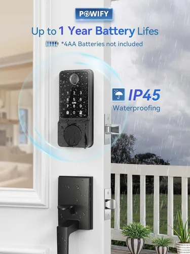 Miniatura 5 de Cerradura de Puerta de Entrada sin Llave con Manija, Conjunto de Cerradura Frontal Inteligente con Control por APP, Cerradura de Puerta con Teclado