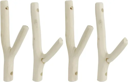 Miniatura 14 de 4 ganchos de pared de madera real con ramas de árbol de granja, rústico decorativo de madera con tronco de corteza de grosor de 0.8 in a 1.2 in