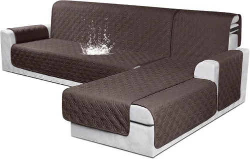Miniatura 19 de VANSOFY Fundas para Sofá Seccional 100% Impermeables Funda Deslizable para Sofá en Forma de L 3 Piezas Reversible Funda para Chaise Lounge para Sofá