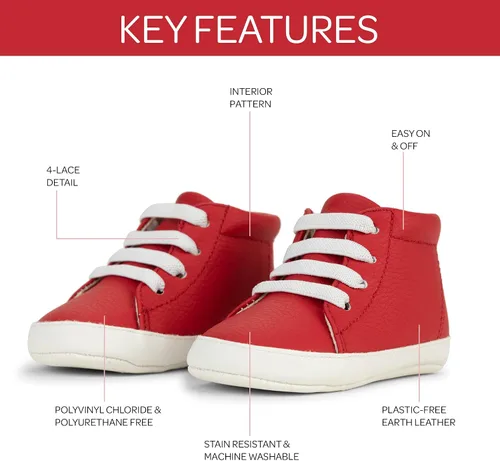 Miniatura 3 de JuJuBe - Zapatos de bebé de silicona para bebés, cuero vegano, Eco Steps Sneaks
