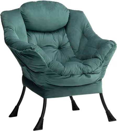 Miniatura 14 de HollyHOME - Silla perezosa con reposabrazos y bolsillo lateral, cómoda silla de sala de acento, sofá de ocio para sala de estar, recámara