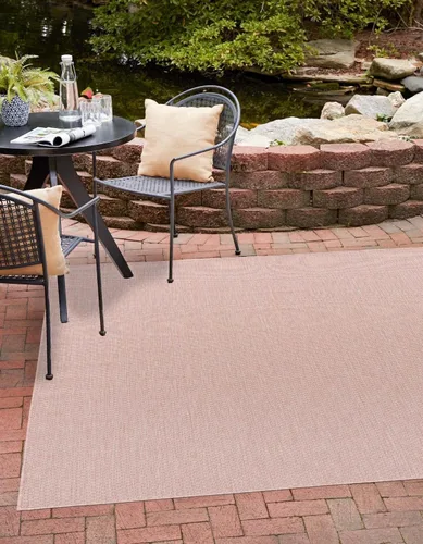 Miniatura 34 de Unique Loom Collection Alfombra de Área Plana Casual de Transición Sólida Jaspeada para Interiores/Exteriores (Pasillo 2' x 6' 1", Azul/Azul Marino)