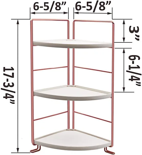 Miniatura 2 de Organizador de encimera de baño de 3 niveles, bandeja de tocador, almacenamiento de cosméticos y maquillaje, estante de pie para especias de cocina