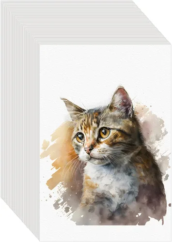 Miniatura 10 de 100 PIEZAS 4x6 Papel de Acuarela a Granel, 140 lb/300 g Papel Grueso Prensado en Frío para Niños y Adultos, Papel de Arte Blanco para Dibujo