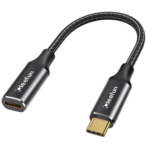 CLEEFUN Cable de extensión USB-C, 1 pie, paquete de 1, USB-C macho a hembra, datos de 10 Gbps y sincronización de video 4K, carga rápida de 100 W
