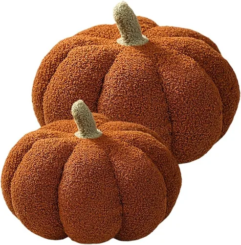 Miniatura 9 de Almohada decorativa con forma de calabaza para Halloween o Acción de Gracias, almohada con forma de calabaza, almohadas de calabaza simuladas en 3D